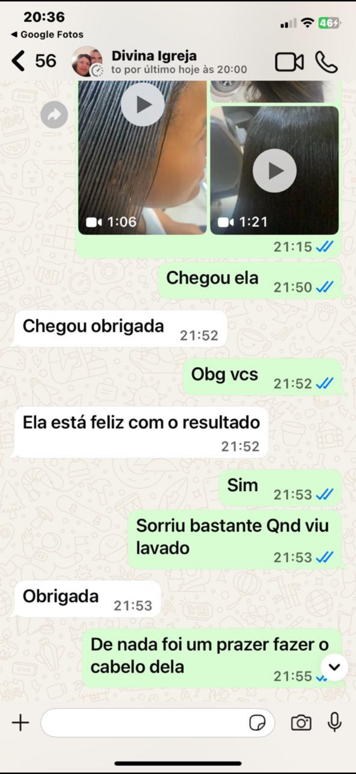 Divina Igreja - Ela esta feliz com o resultado, sorriu bastante