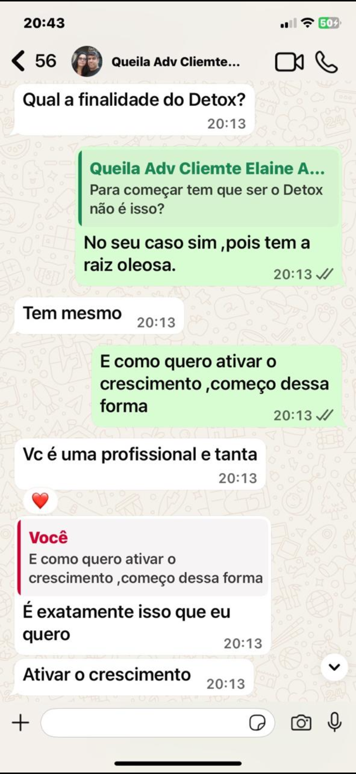 Queila - Vc e uma profissional e tanta, sobre tratamento detox